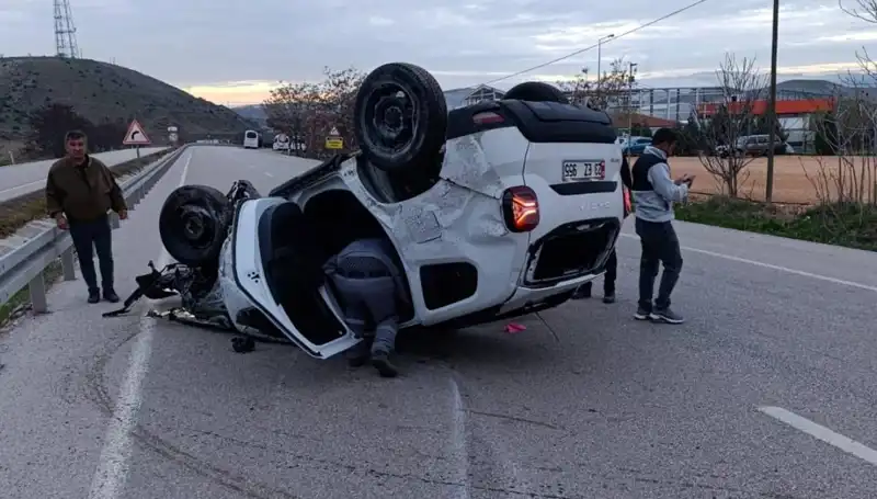 Kontrolden Çıkan Otomobilin Takla Atması, Korku Dolu Anlar Yaşattı