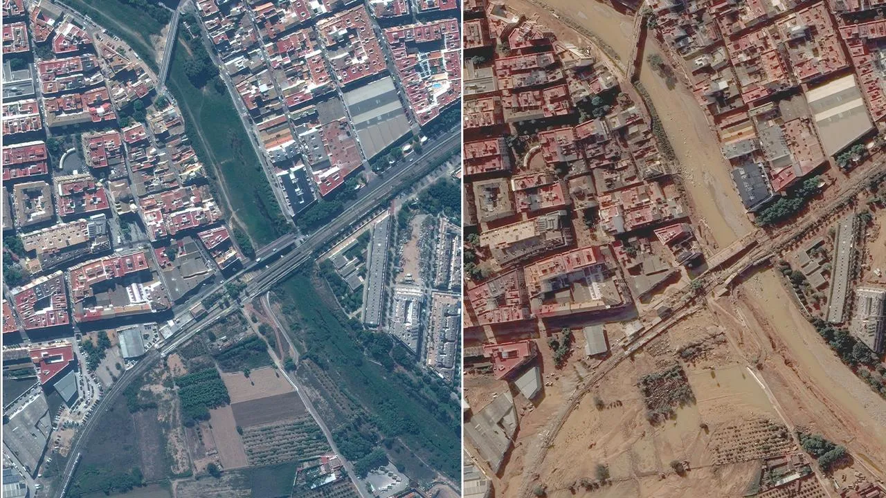 İspanya’da Felaketin Öncesi ve Sonrası: Yıkımın Etkileri Gözler Önünde